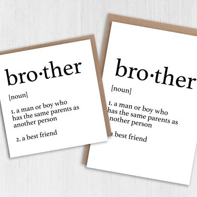 Geburtstagskarte: Wörterbuchdefinition von Bruder