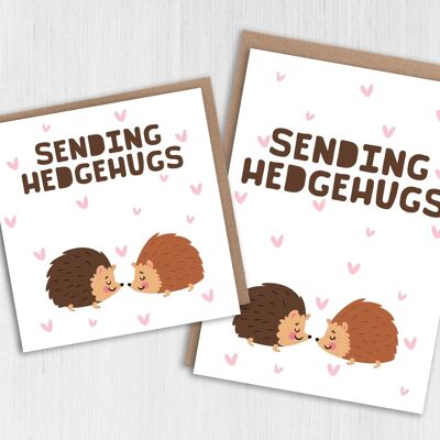Thinking of you, bereavement card: Sending hedgehugs
