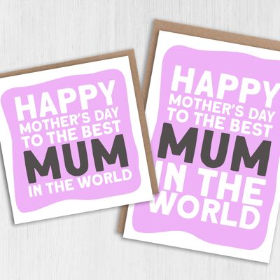 Carte fête des mères : Meilleure maman, maman du monde
