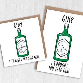 Carte d'anniversaire : Gym ? Je croyais que tu avais dit gin ! 1