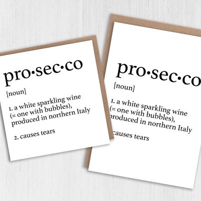 Geburtstagskarte: Wörterbuchdefinition von Prosecco