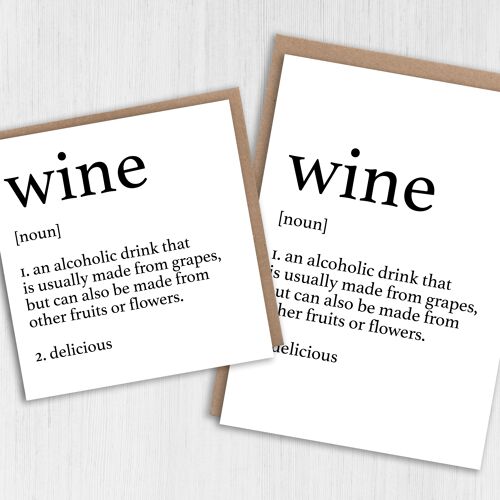 Birthday card: Dictionary definition of wine