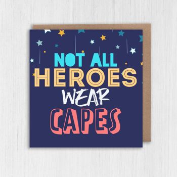 Félicitations, carte de remerciement : tous les héros ne portent pas de capes 2