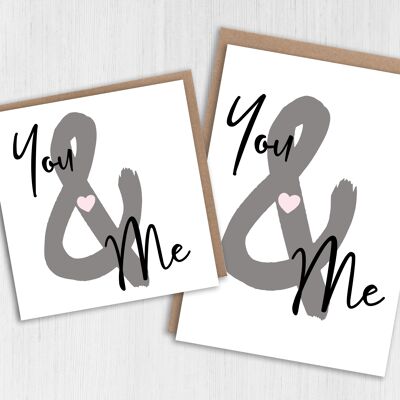 Aniversario, tarjeta de San Valentín: tú y yo
