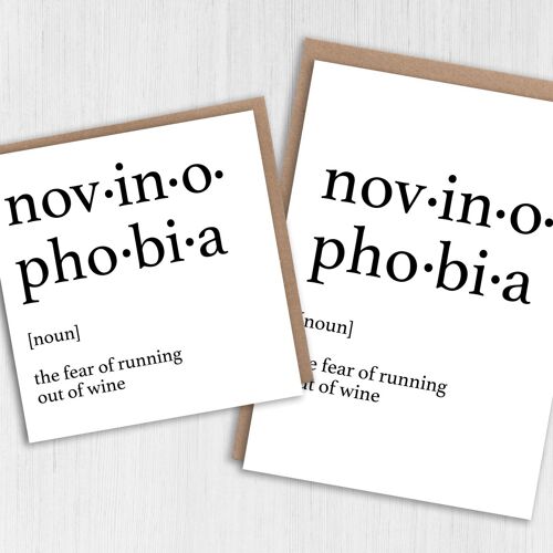 Birthday card: Dictionary definition of novinophobia