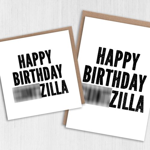 Rude, swear word birthday card: Cuntzilla