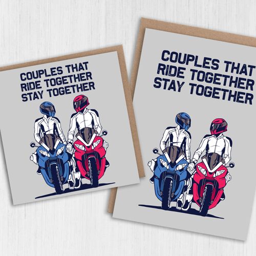 Valentine's Day, anniversary card: Couples that ride together