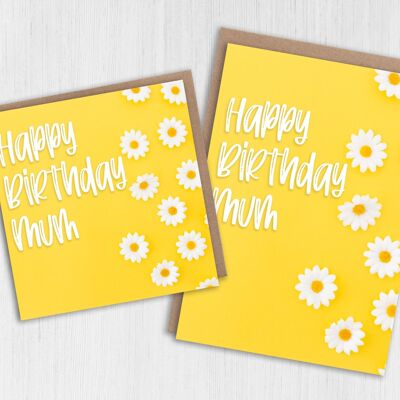 Mum, Mom birthday card: Daisies