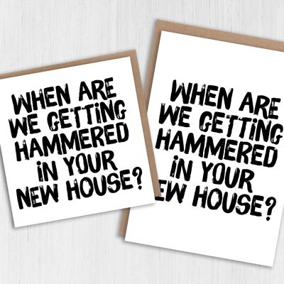 New home card: Hammered in your new house