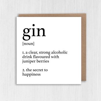 Carte d'anniversaire : définition du dictionnaire du gin 2