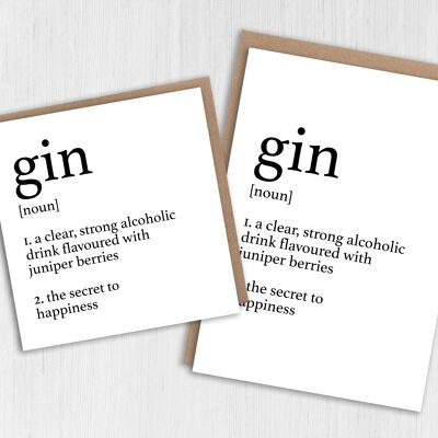 Birthday card: Dictionary definition of gin