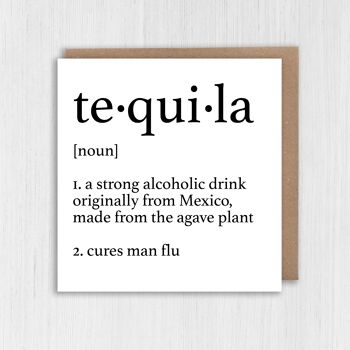 Carte d'anniversaire : définition du dictionnaire de la tequila 2
