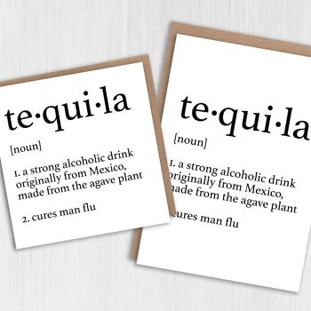 Carte d'anniversaire : définition du dictionnaire de la tequila 1