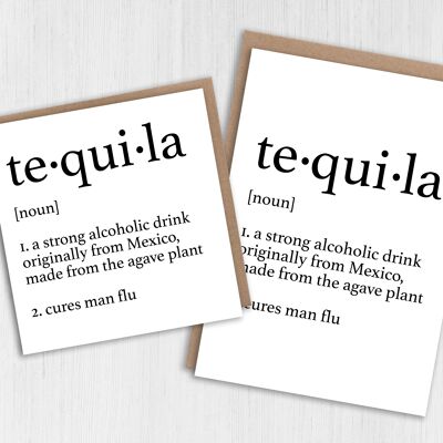 Birthday card: Dictionary definition of tequila