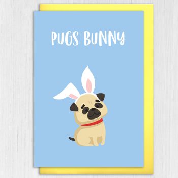 Carte de Pâques : Carlin Bunny 3