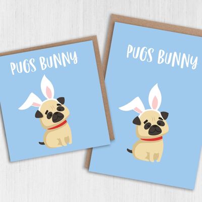 Tarjeta de Pascua: Pugs Bunny