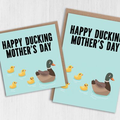 Muttertagskarte: Happy Ducking Muttertag