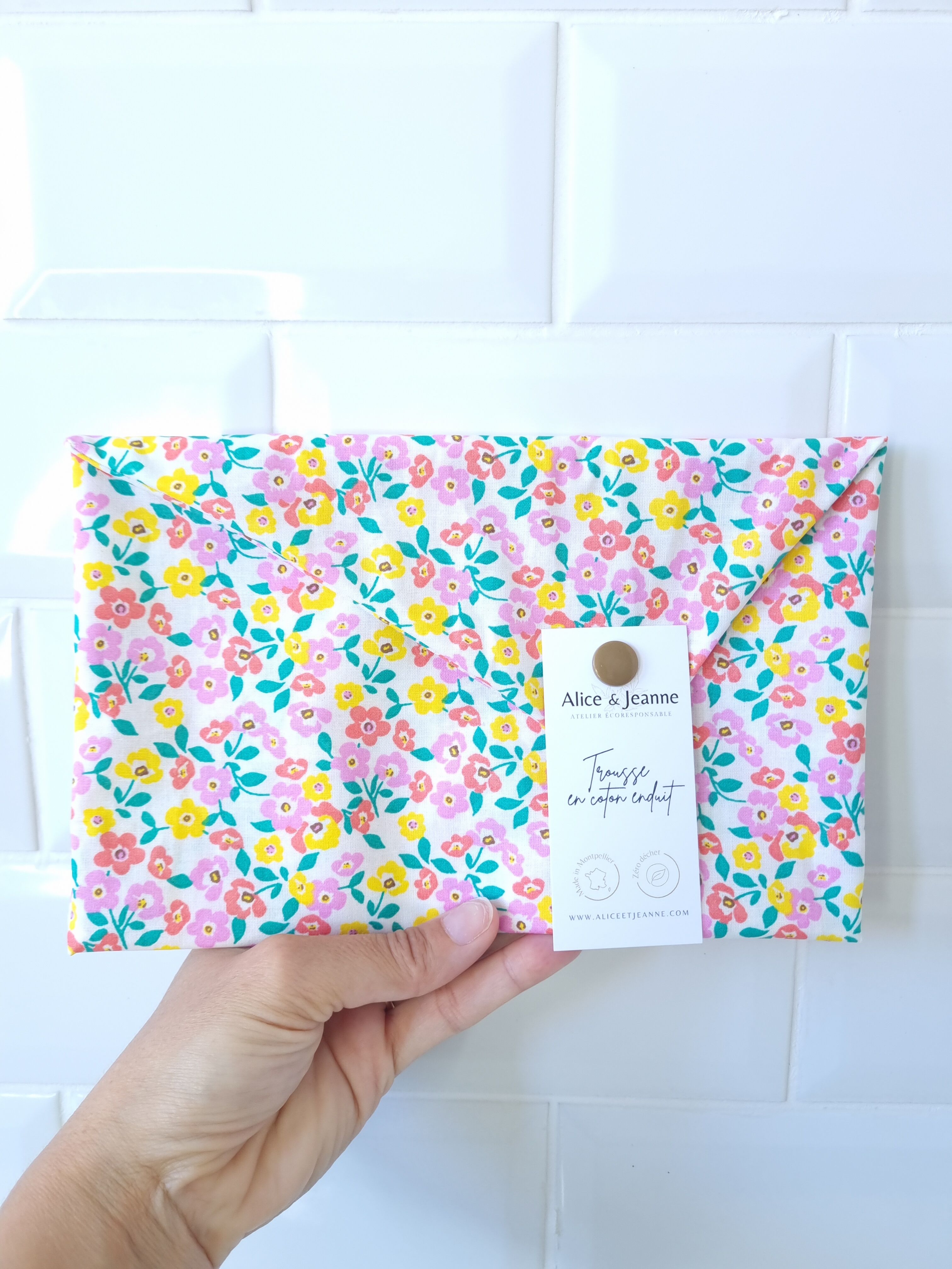 Colette coated cotton makeup bag
