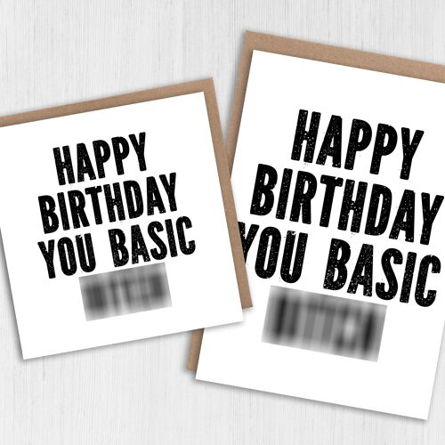 Rude, swear word birthday card: Basic bitch