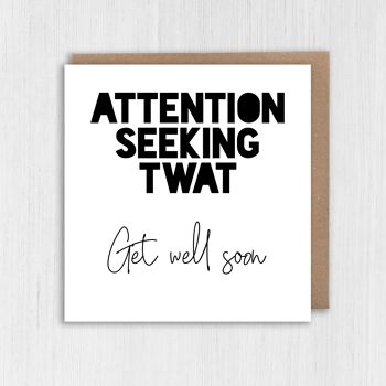 Rude get well soon card : attention cherchant une chatte 3