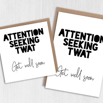 Rude get well soon card : attention cherchant une chatte 2