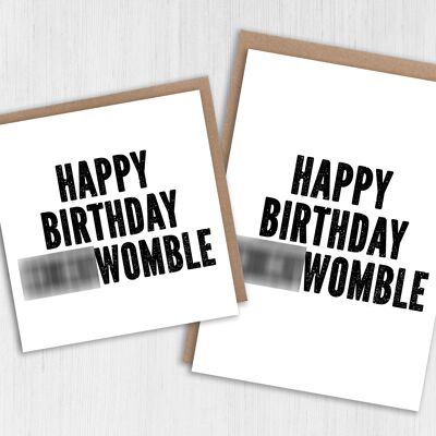 Rude, swear word birthday card: Cockwomble