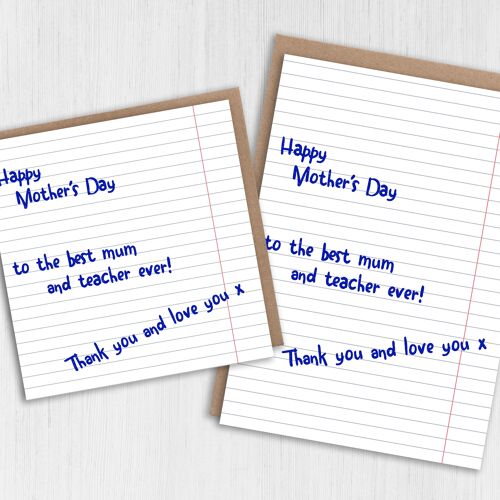 Mother's Day card: Best mum and teacher