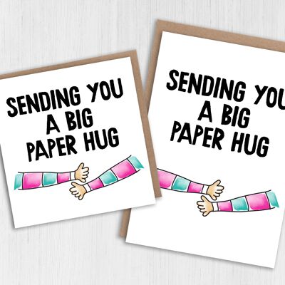 Thinking of you card: Paper hug