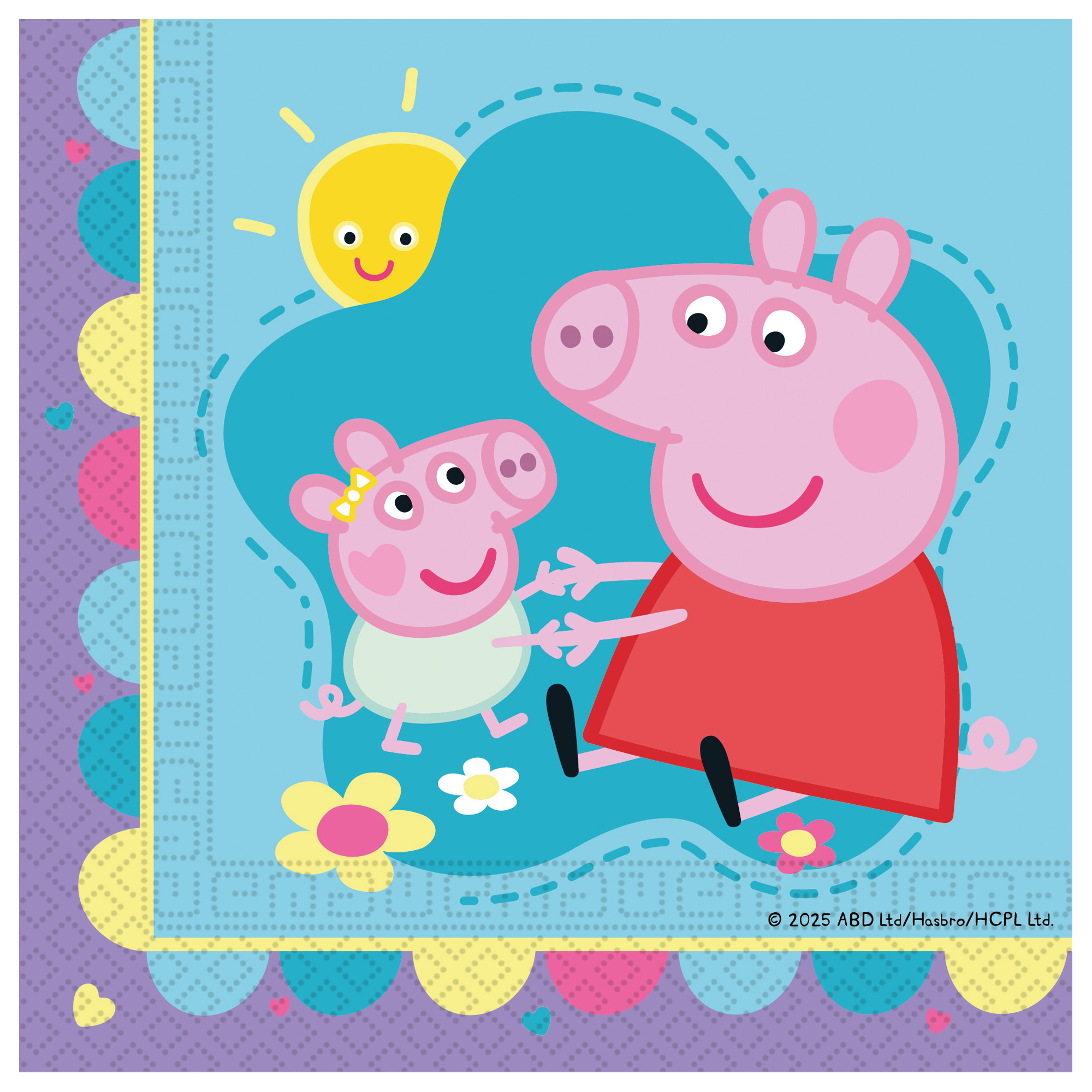 20 FSC-zertifizierte, zweilagige Papierservietten, 33 x 33 cm – Peppa Pig, mit Liebe hergestellt