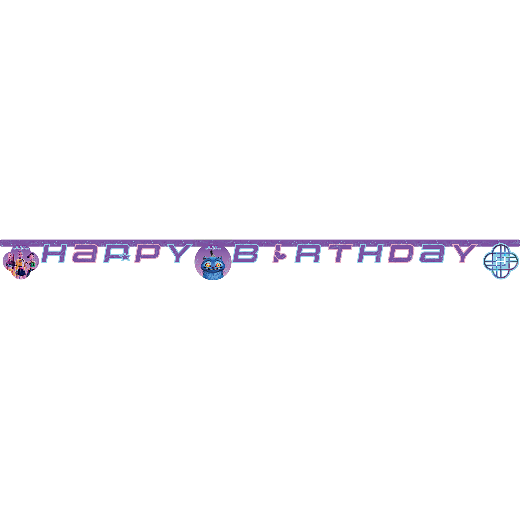 1 Happy Birthday Stanzpapierbanner FSC K-POP Demon Hunters