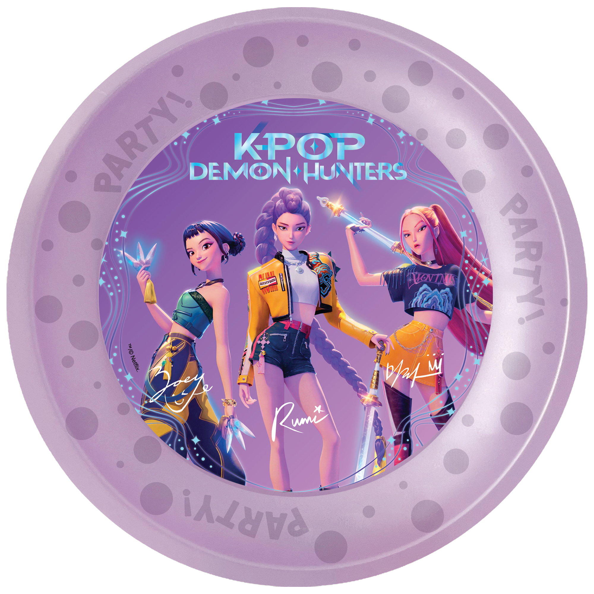 4 wiederverwendbare Partyteller 21 cm – K-Pop Dämonenjäger
