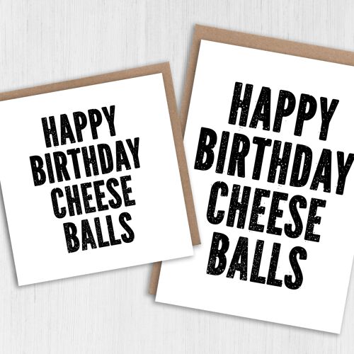 Rude birthday card: Cheese balls