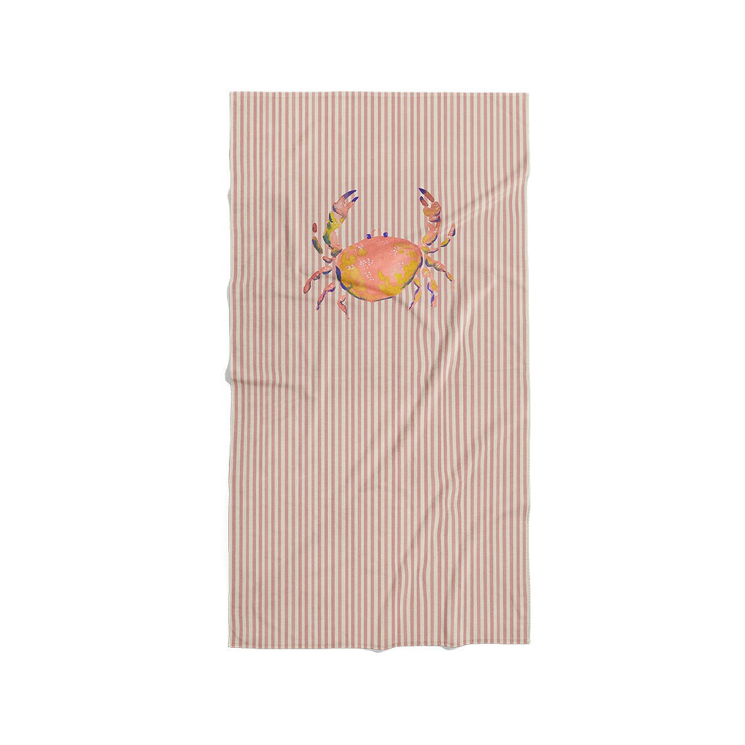 Serviette de Plage Motif Crabe Aquarelle