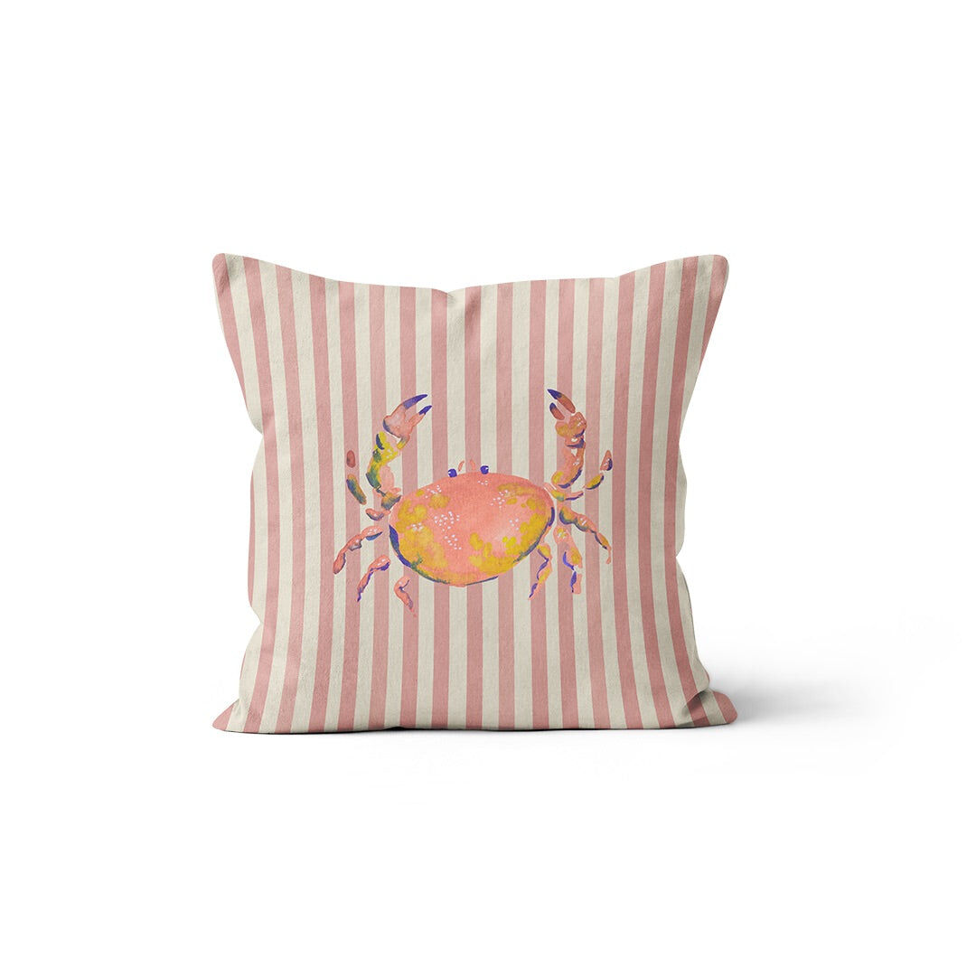 Coussin Motif Crabe Aquarelle