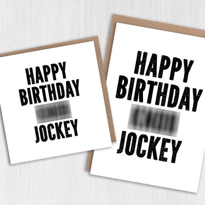 Rude, swear word birthday card: Knob jockey