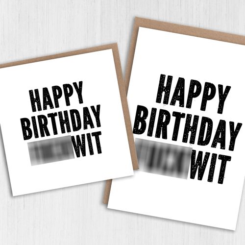 Rude, swear word birthday card: Fuckwit