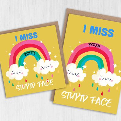 Thinking of you card: I miss your stupid face