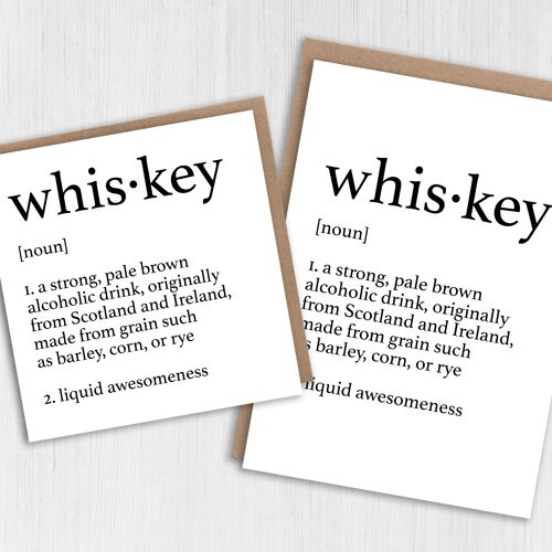 Birthday card: Dictionary definition of whiskey