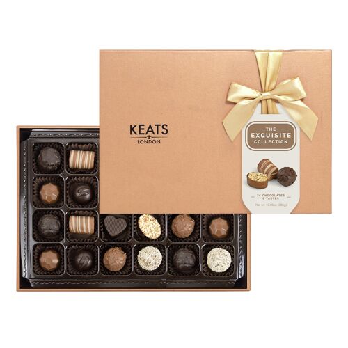 Keats Exquisite Chocolate Selection, Gold ribbon 24pcs