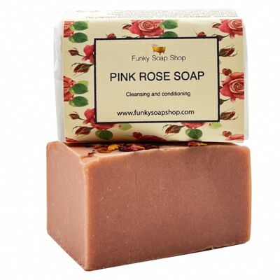 Sapone condizionante Pink Sweet Rose, naturale e fatto a mano, circa 30 g/65 g