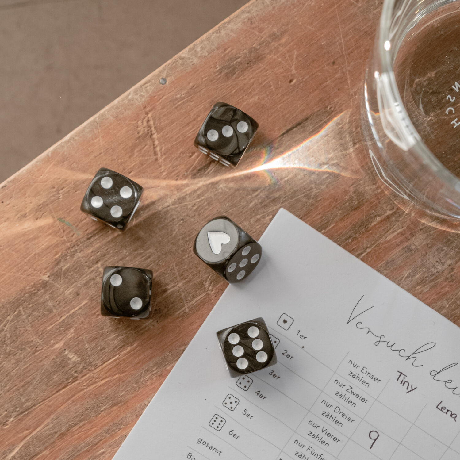 Black dice set (PU = 8 sets)