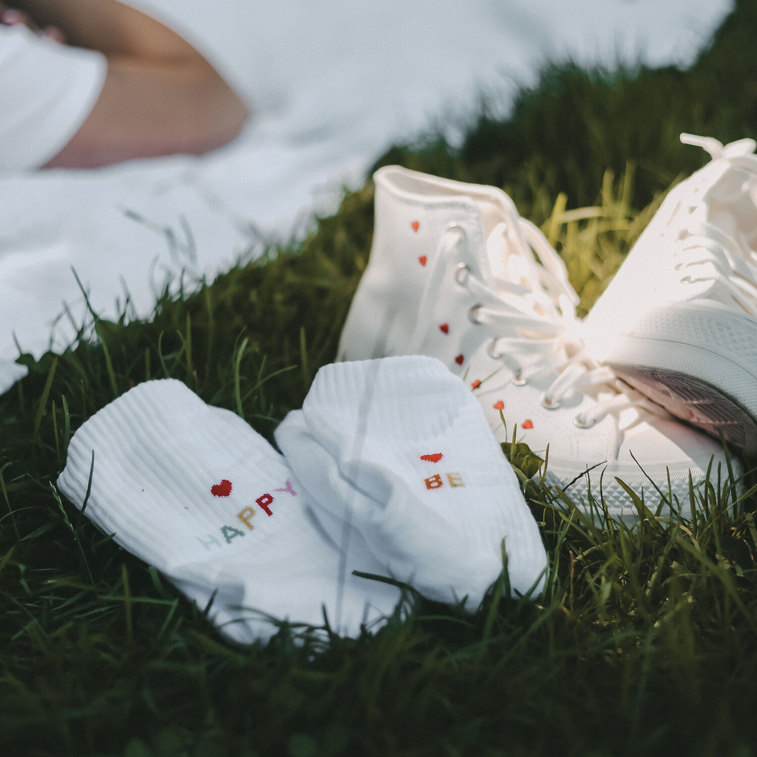 Calcetines blancos Be happy M (PU = 5 unidades)) ¡