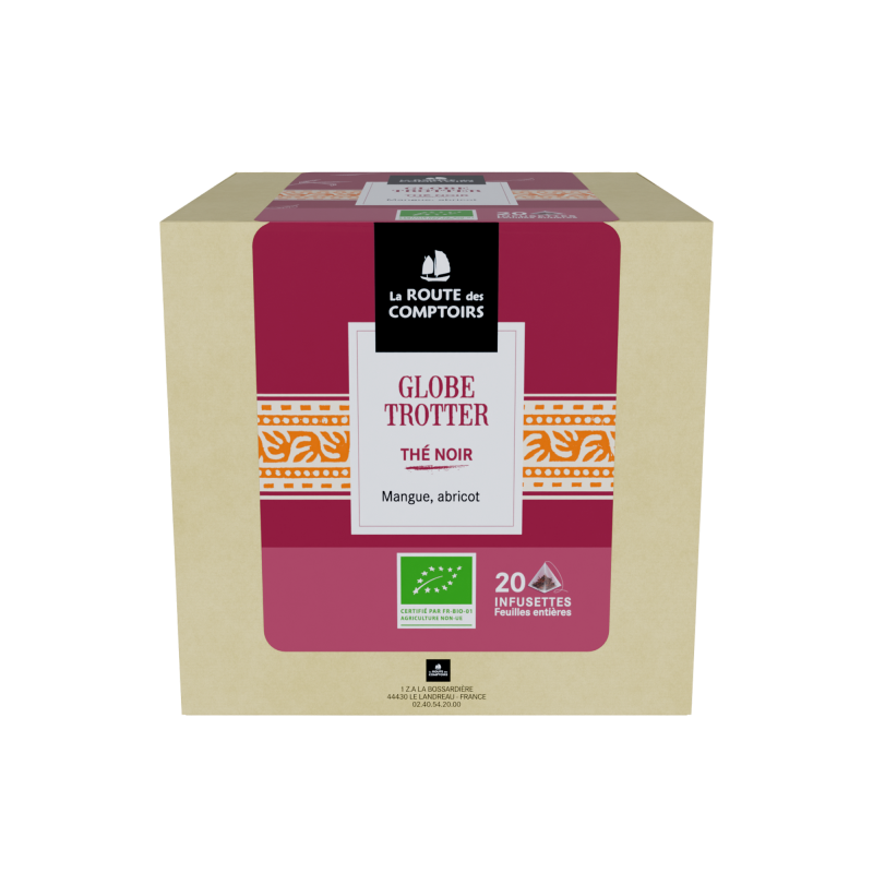 GLOBE TROTTER Black Tea - Mango, Apricot - Pyramid Tea Bags x 20