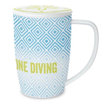 TASSE AVEC COUVERCLE ET PASSOIRE À THÉ "GONE DIVING" 1