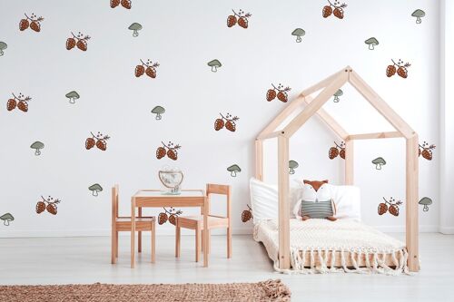 Oak & Mushroom wall stickers 1