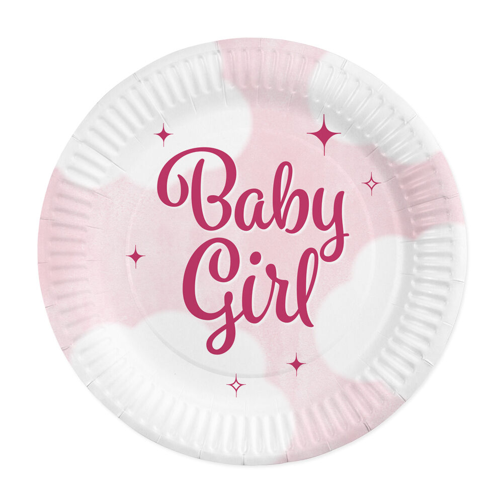 8 Pappteller 23 cm FSC - Baby Mädchen