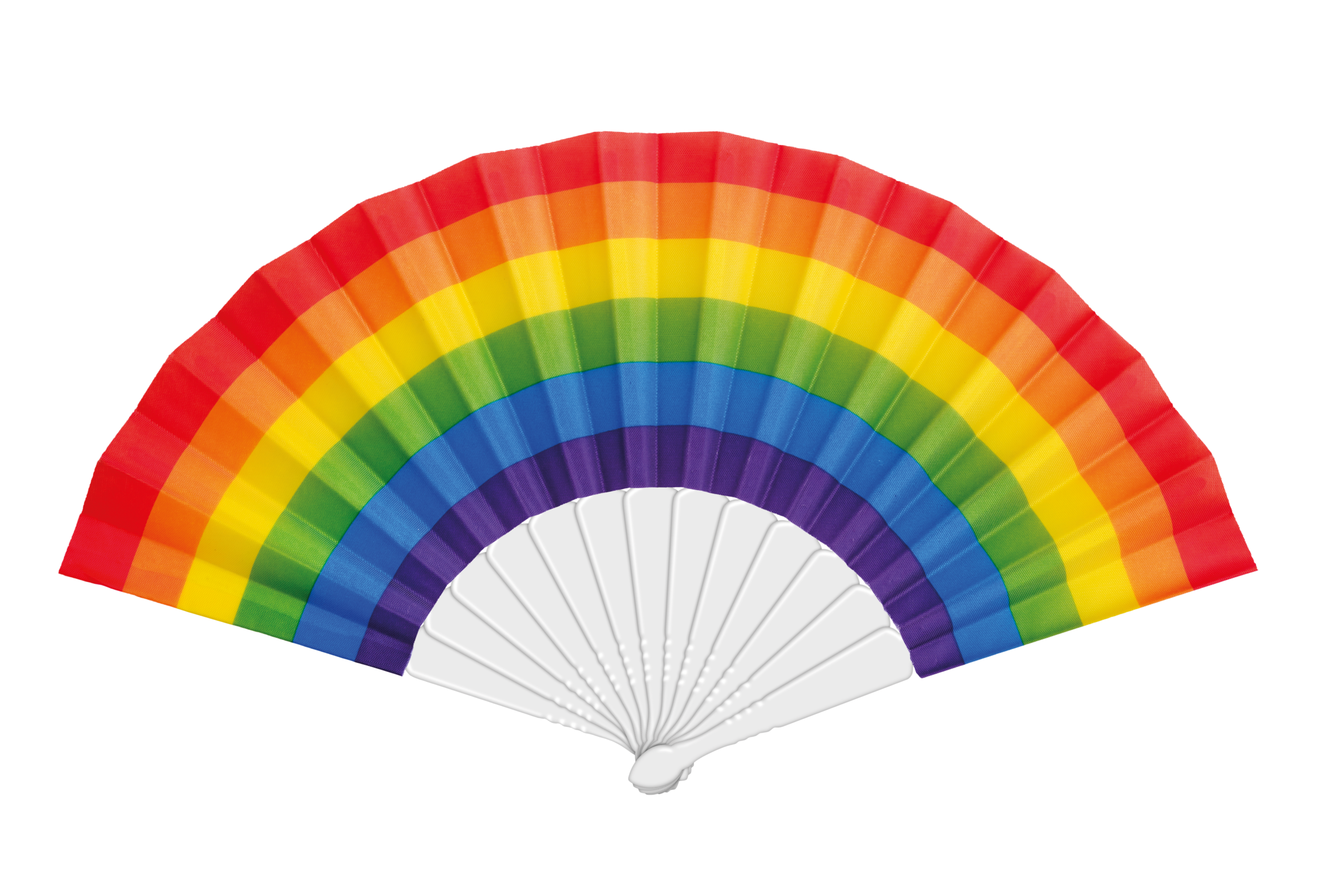 6 Polyester hand fans 23 cm - Pride