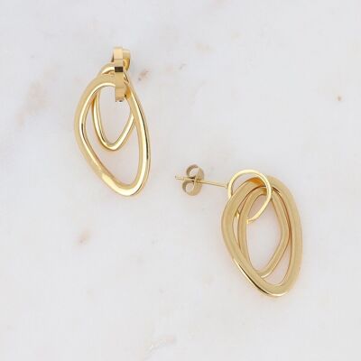 Golden double hoop earrings