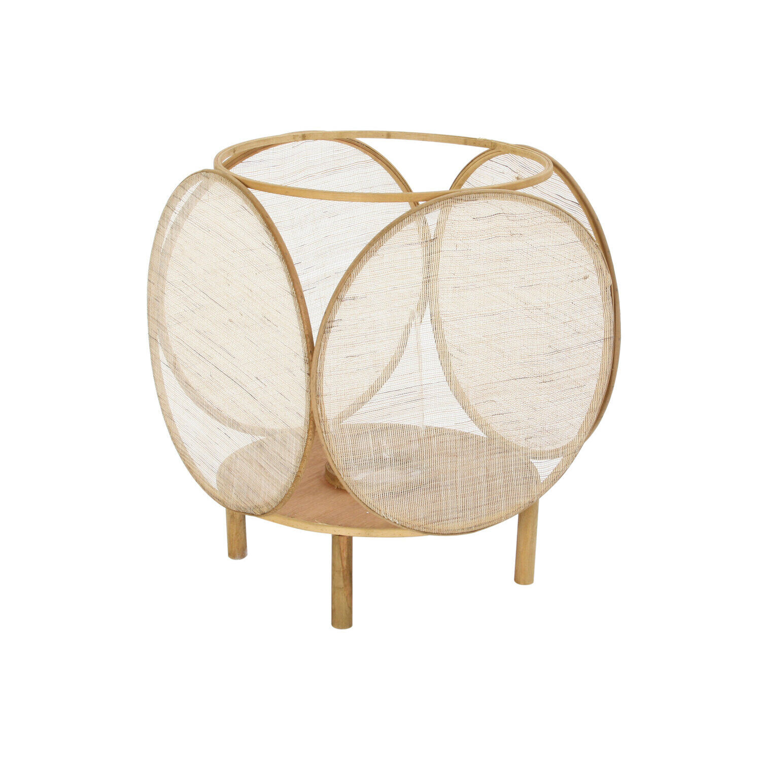 PORTE-BOUGIES EN CRISTAL DE BAMBOU 42X42X55 MARRON NATUREL