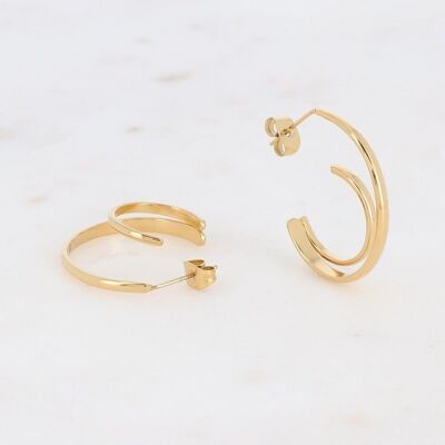 Double golden hoop hoop earrings